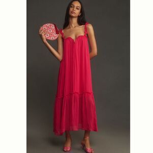 Anthropologie Red Maxi Dress